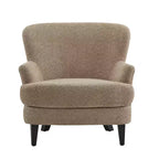 Christopher Knight Home Gerald Set Sedia e Pouf Club Contemporanei Rivestiti in Bouclé