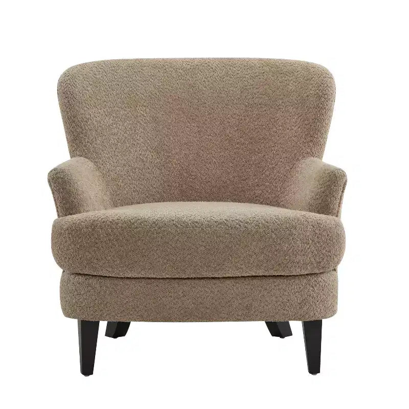 Christopher Knight Home Gerald Set Sedia e Pouf Club Contemporanei Rivestiti in Bouclé