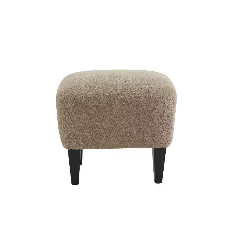 Christopher Knight Home Gerald Set Sedia e Pouf Club Contemporanei Rivestiti in Bouclé