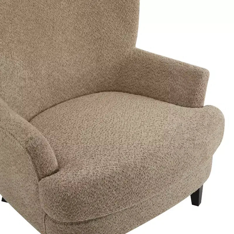 Christopher Knight Home Gerald Set Sedia e Pouf Club Contemporanei Rivestiti in Bouclé