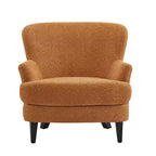 Christopher Knight Home Gerald Set Sedia e Pouf Club Contemporanei Rivestiti in Bouclé