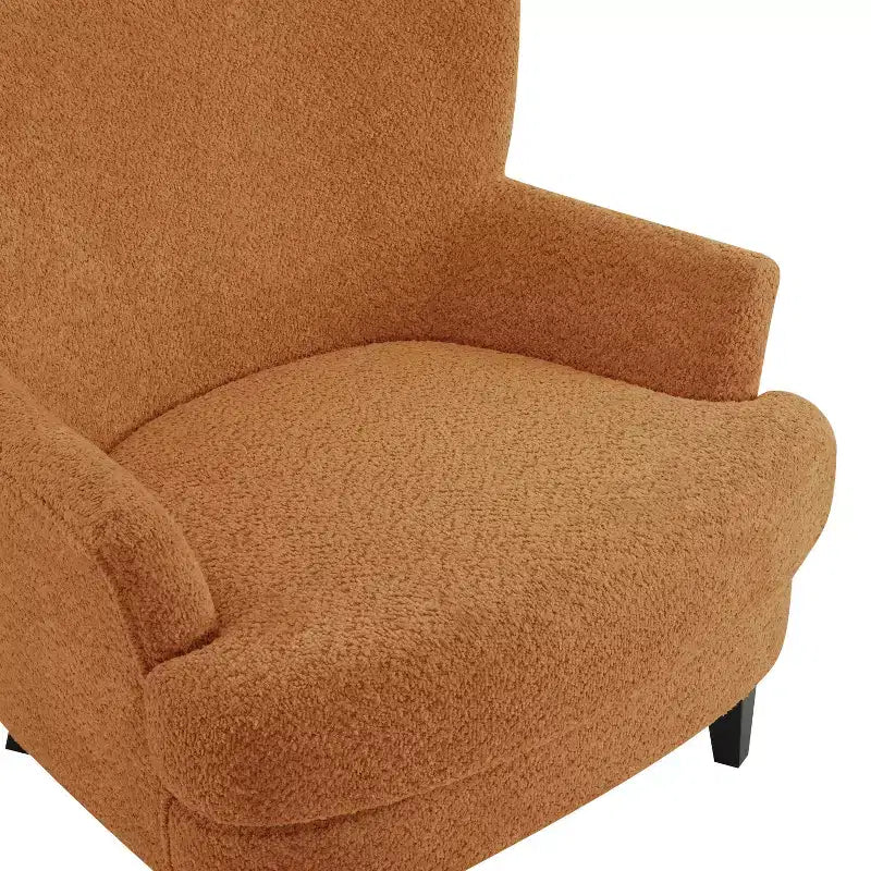 Christopher Knight Home Gerald Set Sedia e Pouf Club Contemporanei Rivestiti in Bouclé