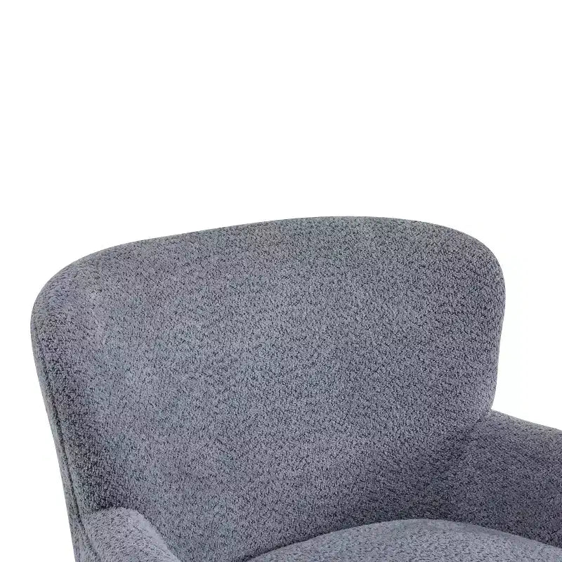 Christopher Knight Home Gerald Set Sedia e Pouf Club Contemporanei Rivestiti in Bouclé