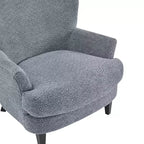 Christopher Knight Home Gerald Set Sedia e Pouf Club Contemporanei Rivestiti in Bouclé