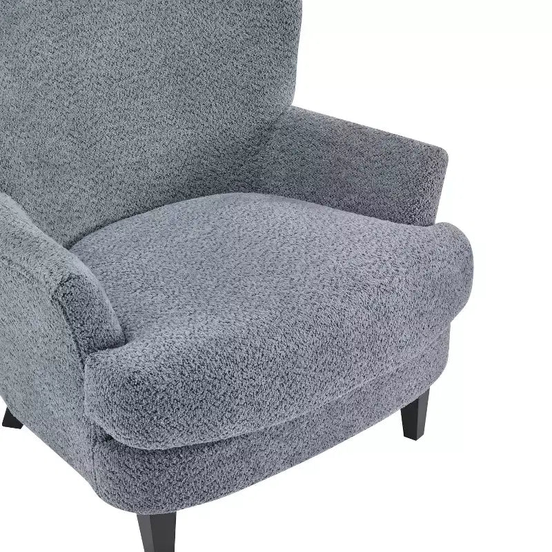 Christopher Knight Home Gerald Set Sedia e Pouf Club Contemporanei Rivestiti in Bouclé