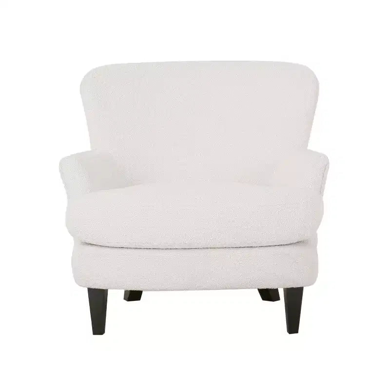 Christopher Knight Home Gerald Set Sedia e Pouf Club Contemporanei Rivestiti in Bouclé