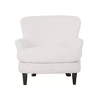 Christopher Knight Home Gerald Set Sedia e Pouf Club Contemporanei Rivestiti in Bouclé