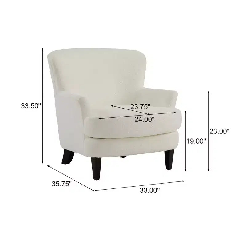 Christopher Knight Home Gerald Set Sedia e Pouf Club Contemporanei Rivestiti in Bouclé
