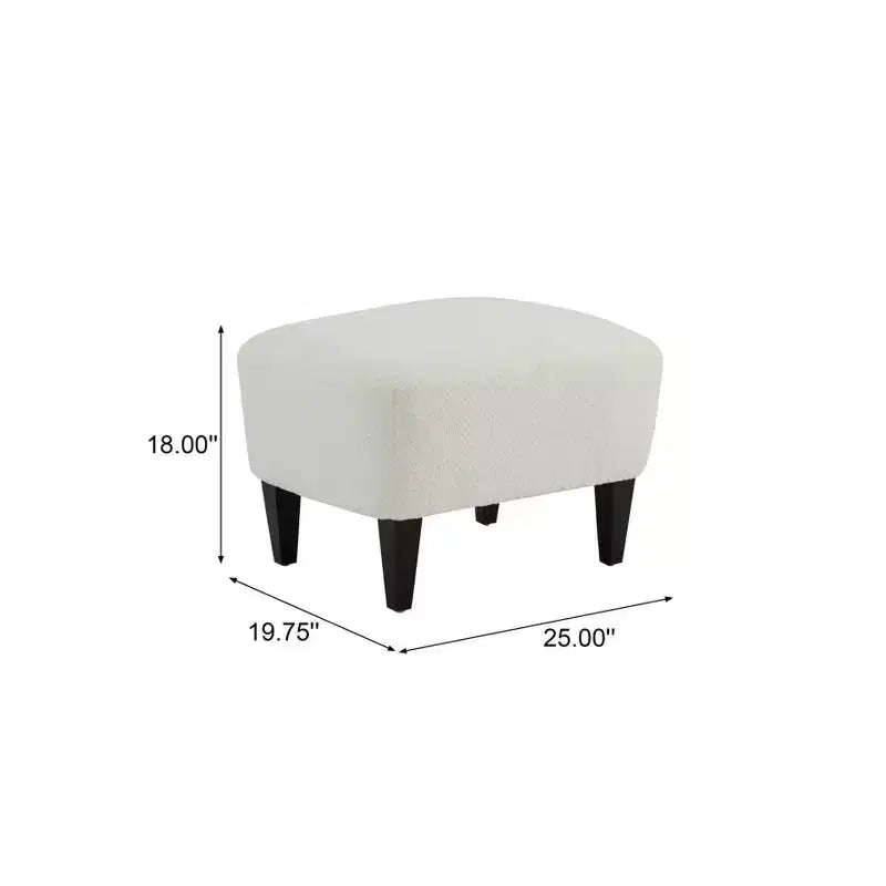Christopher Knight Home Gerald Set Sedia e Pouf Club Contemporanei Rivestiti in Bouclé