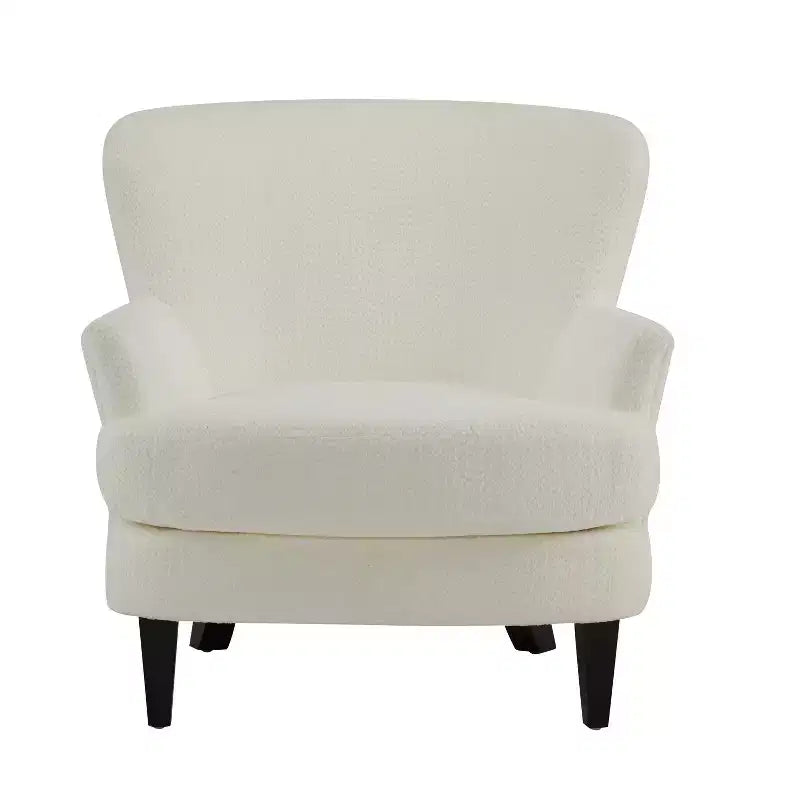 Christopher Knight Home Gerald Set Sedia e Pouf Club Contemporanei Rivestiti in Bouclé