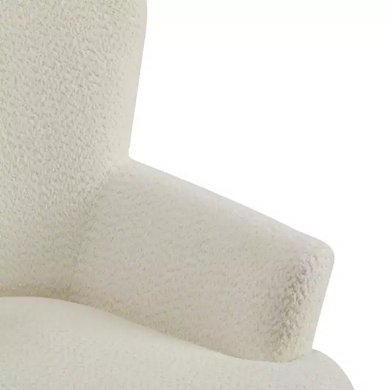 Christopher Knight Home Gerald Set Sedia e Pouf Club Contemporanei Rivestiti in Bouclé