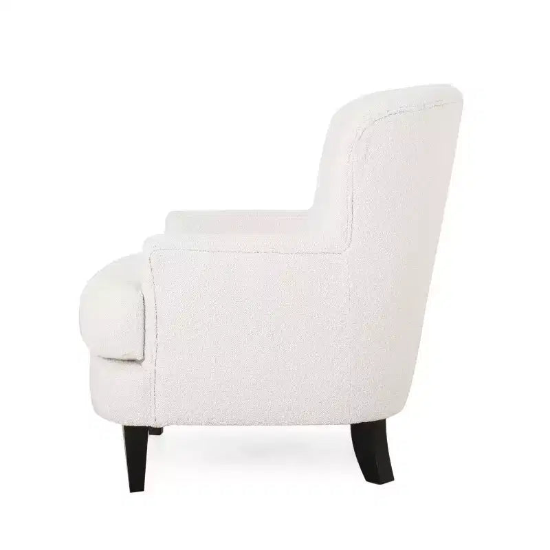 Christopher Knight Home Gerald Set Sedia e Pouf Club Contemporanei Rivestiti in Bouclé