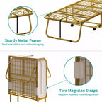 Mjkone Letto Pieghevole con Materasso per Adulti, Materasso in Memory Foam, Letto Pieghevole Portatile con Borsa Antipolvere e Deflettore, Letto Pieghevole per Ospiti