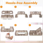 Costway Confezione da 2/4 contenitori per letto da 100 litri con ruote e doppio coperchio apribile