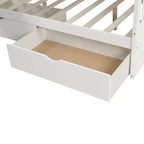Letto a castello Whisen Twin over Full con cassetti, contenitore e scivolo, multifunzione