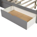 Letto a castello Whisen Twin over Full con cassetti, contenitore e scivolo, multifunzione