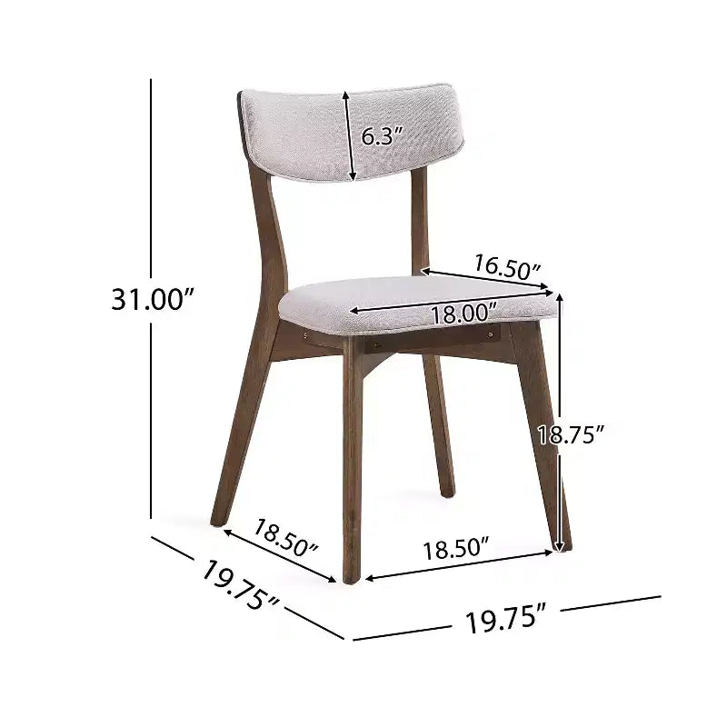 GDFStudio Willis Sedie da pranzo rivestite in legno di gomma (Set di 4)