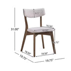 GDFStudio Willis Sedie da pranzo rivestite in legno di gomma (Set di 4)