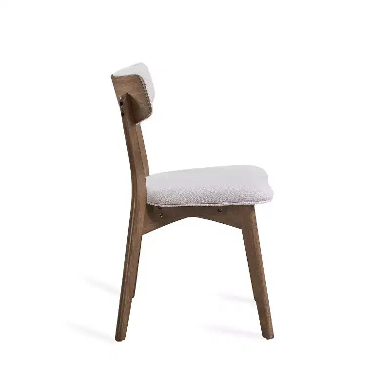 GDFStudio Willis Sedie da pranzo rivestite in legno di gomma (Set di 4)