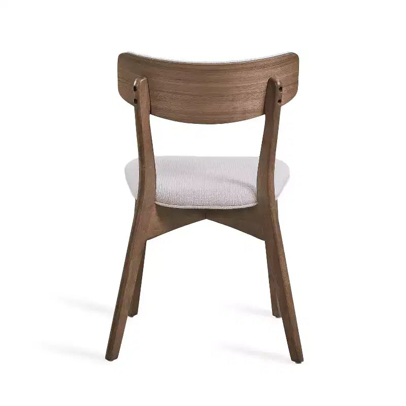 GDFStudio Willis Sedie da pranzo rivestite in legno di gomma (Set di 4)