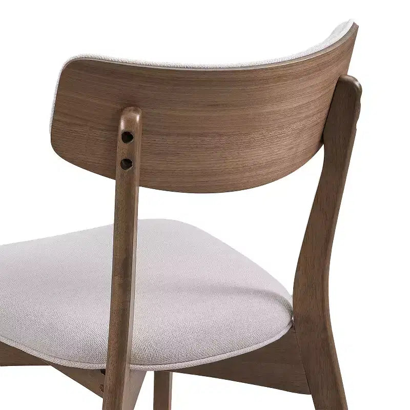 GDFStudio Willis Sedie da pranzo rivestite in legno di gomma (Set di 4)