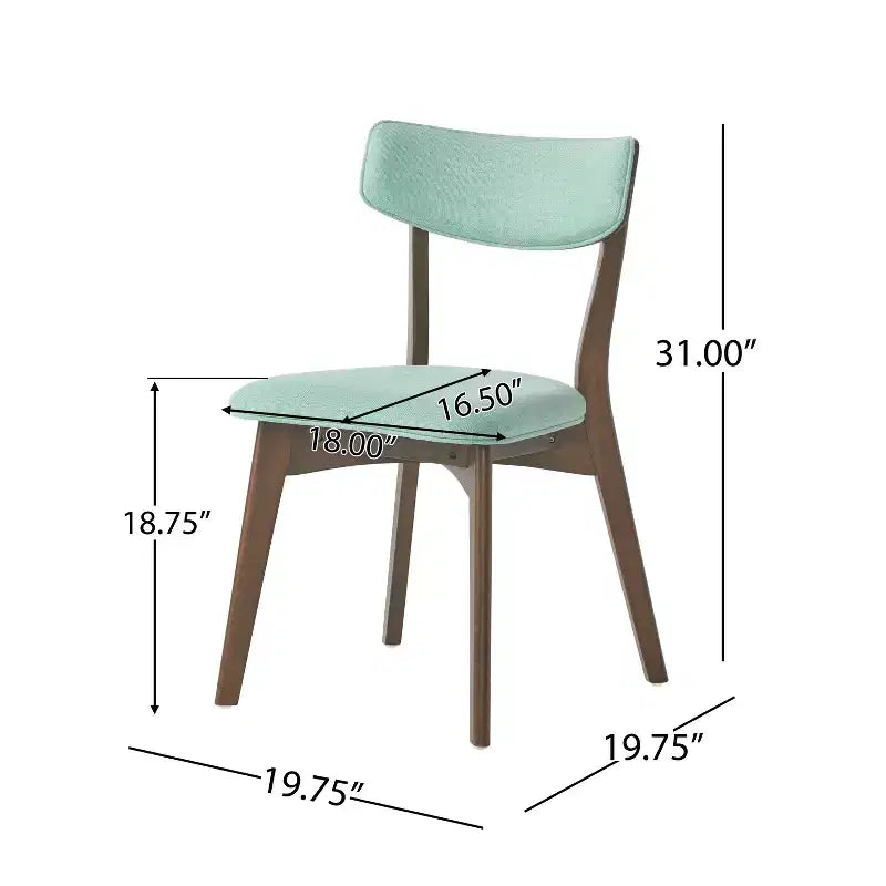 GDFStudio Willis Sedie da pranzo rivestite in legno di gomma (Set di 4)