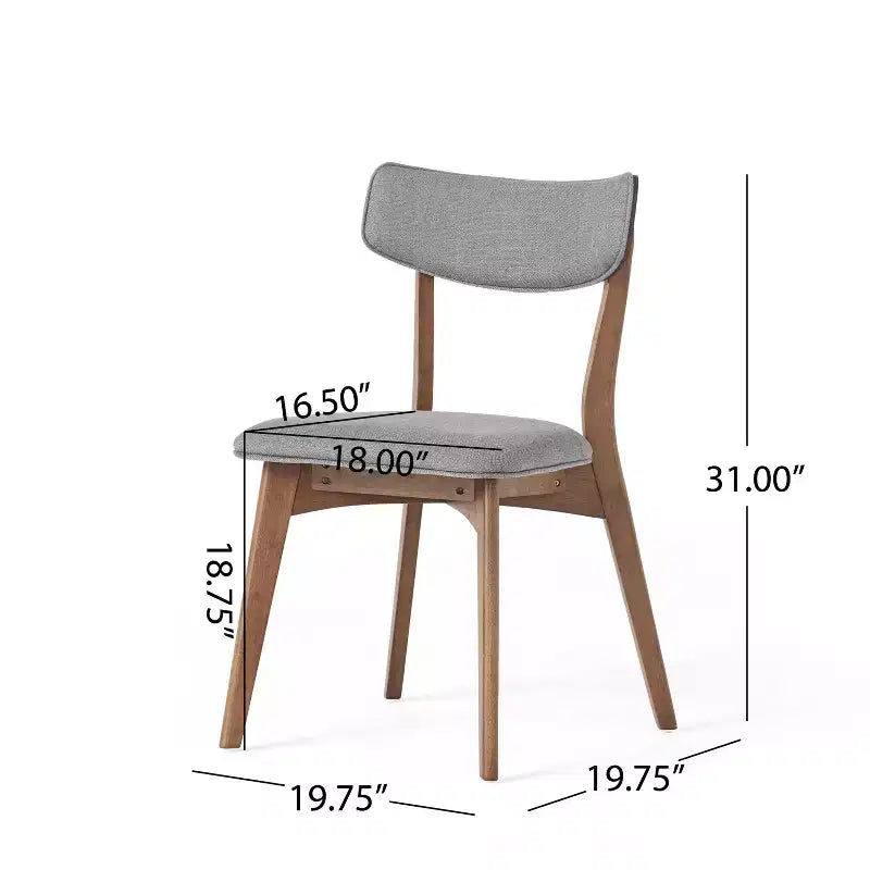 GDFStudio Willis Sedie da pranzo rivestite in legno di gomma (Set di 4)
