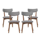 GDFStudio Willis Rubberwood Upholstered Dining Chairs (Set of 4)