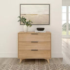 Cassettiera a 3 cassetti Plank+Beam con maniglia in ottone