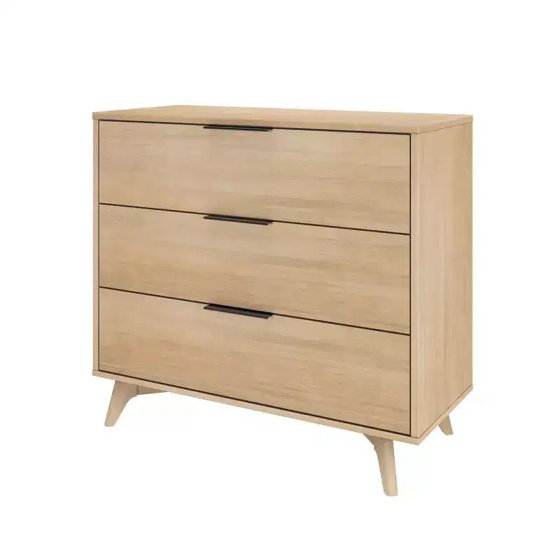 Cassettiera a 3 cassetti Plank+Beam con maniglia in ottone