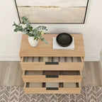 Cassettiera a 3 cassetti Plank+Beam con maniglia in ottone