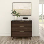 Cassettiera a 3 cassetti Plank+Beam con maniglia in ottone
