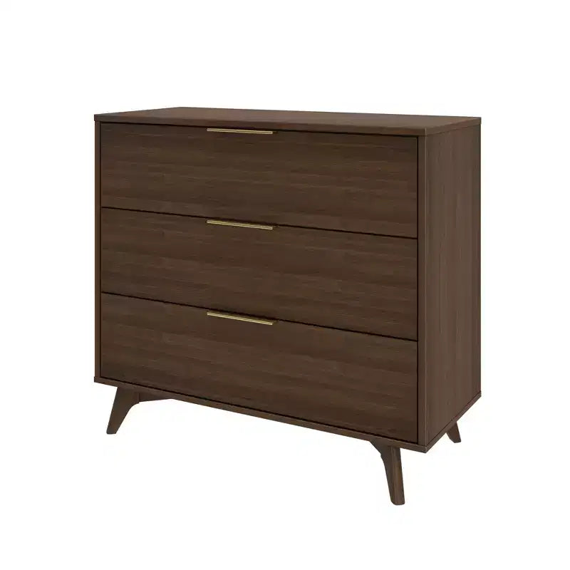 Cassettiera a 3 cassetti Plank+Beam con maniglia in ottone