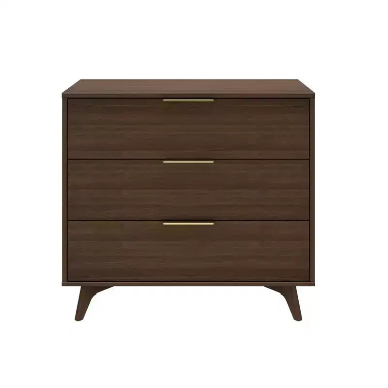 Cassettiera a 3 cassetti Plank+Beam con maniglia in ottone