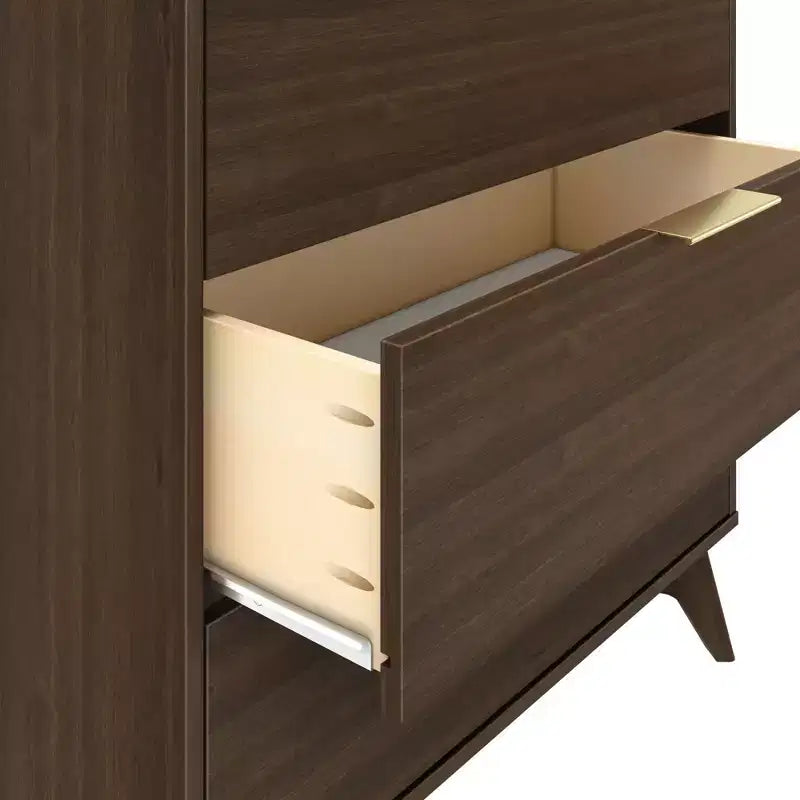 Cassettiera a 3 cassetti Plank+Beam con maniglia in ottone
