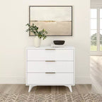 Cassettiera a 3 cassetti Plank+Beam con maniglia in ottone