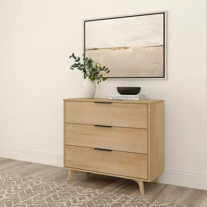 Cassettiera a 3 cassetti Plank+Beam con maniglia in ottone