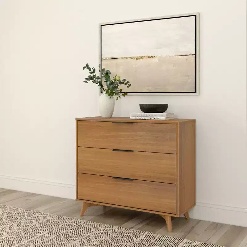 Cassettiera a 3 cassetti Plank+Beam con maniglia in ottone