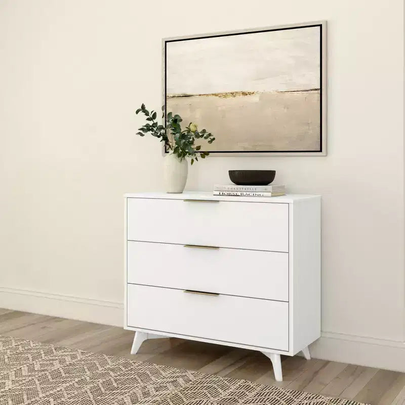 Cassettiera a 3 cassetti Plank+Beam con maniglia in ottone