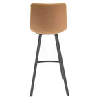 Sgabello da bar LeisureMod Elland con rivestimento in pelle - Sgabello moderno ad altezza bancone con gambe e poggiapiedi in ferro per cucina, bar e pub, set da 2