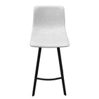 Sgabello da bar LeisureMod Elland con rivestimento in pelle - Sgabello moderno ad altezza bancone con gambe e poggiapiedi in ferro per cucina, bar e pub, set da 2