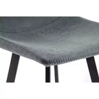 Sgabello da bar LeisureMod Elland con rivestimento in pelle - Sgabello moderno ad altezza bancone con gambe e poggiapiedi in ferro per cucina, bar e pub, set da 2