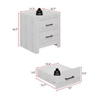 Comodino Famapy con due cassetti, finitura legno, mobile contenitore verticale, tavolino da notte