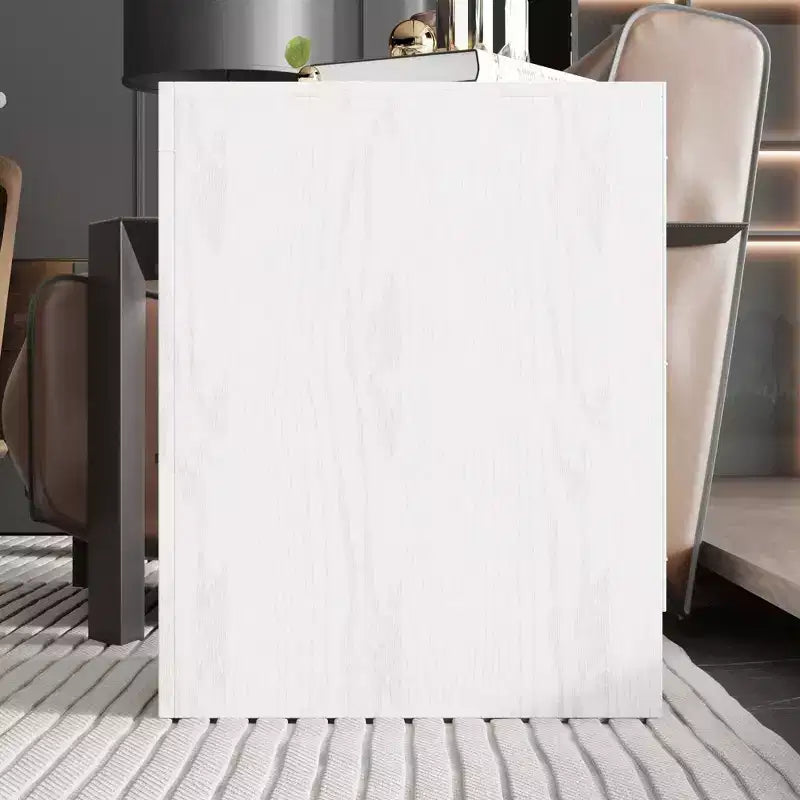 Comodino Famapy con due cassetti, finitura legno, mobile contenitore verticale, tavolino da notte