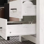 Comodino Famapy con due cassetti, finitura legno, mobile contenitore verticale, tavolino da notte