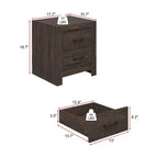 Comodino Famapy con due cassetti, finitura legno, mobile contenitore verticale, tavolino da notte
