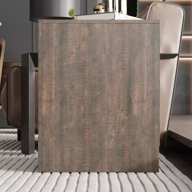 Comodino Famapy con due cassetti, finitura legno, mobile contenitore verticale, tavolino da notte