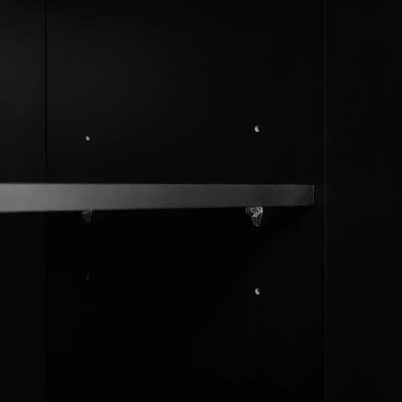 Panca portaoggetti 51W, scarpiera con cuscino, ripiani regolabili, ante ad arco e dispositivi di rimbalzo, bianco/nero - ModernL