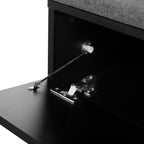 Panca portaoggetti 51W, scarpiera con cuscino, ripiani regolabili, ante ad arco e dispositivi di rimbalzo, bianco/nero - ModernL
