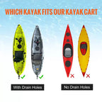 Carrello per kayak VEVOR per impieghi gravosi, capacità di carico di 127 kg, carrello smontabile per canoa con ruote piene da 10 pollici, larghezza regolabile e protezione in schiuma superiore